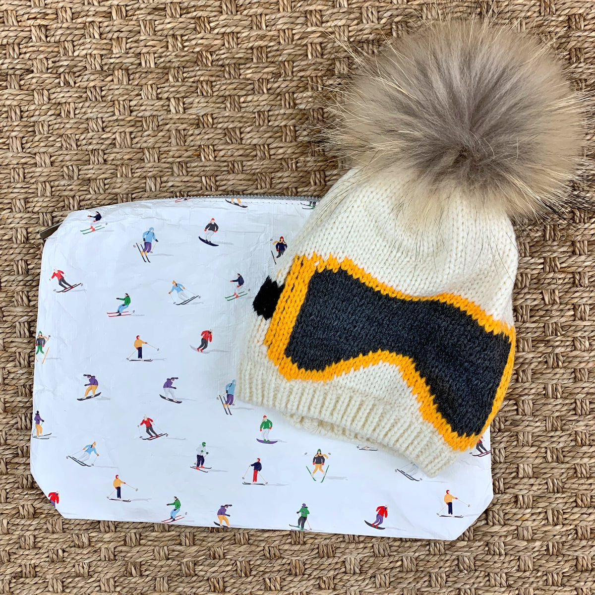 Ski Goggle Hat and Dancing Skiers Pack Make it Mine Monograms