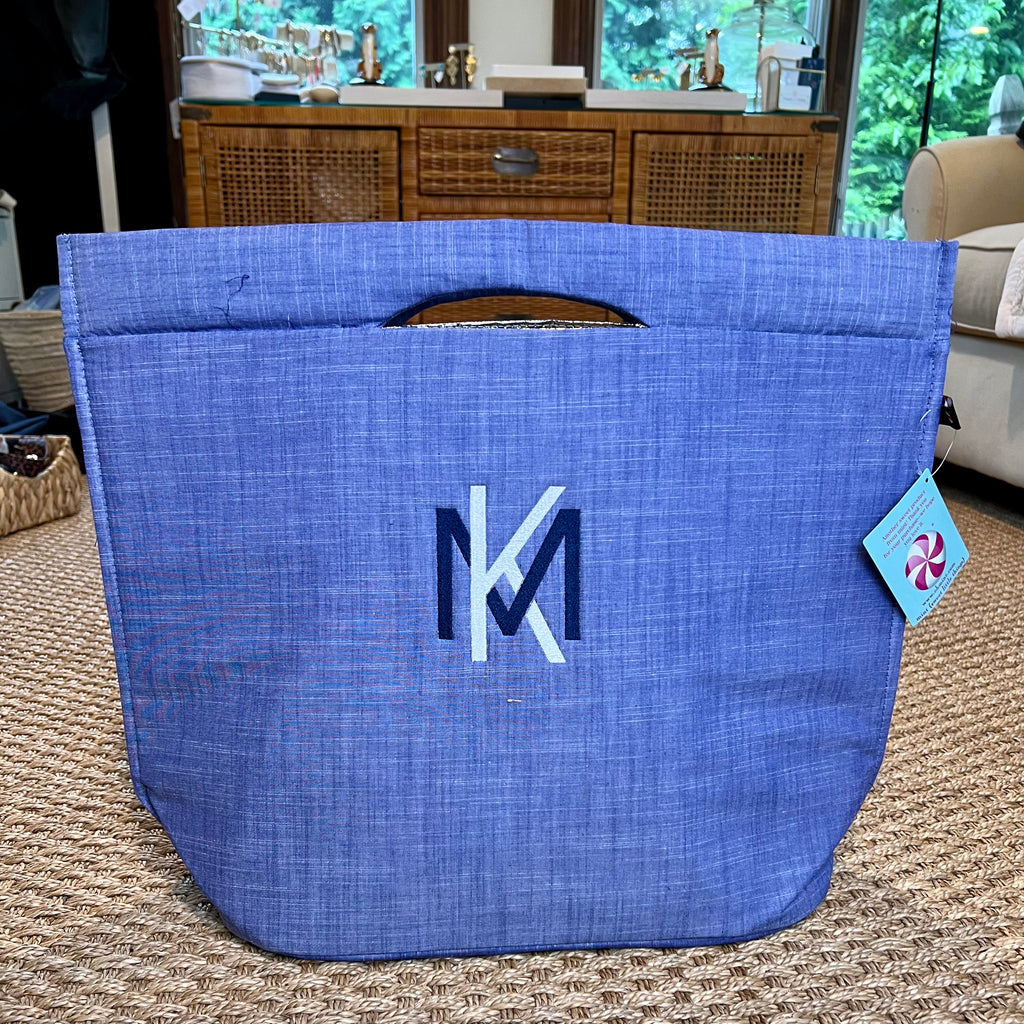 Chambray Cooler Tote - Blue