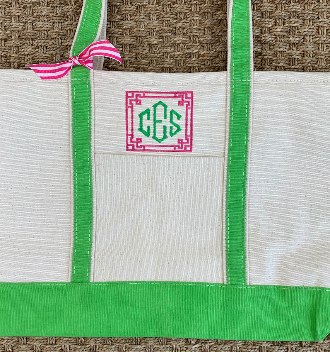 Navy Canvas Boat Tote - Large – Make it Mine Monograms