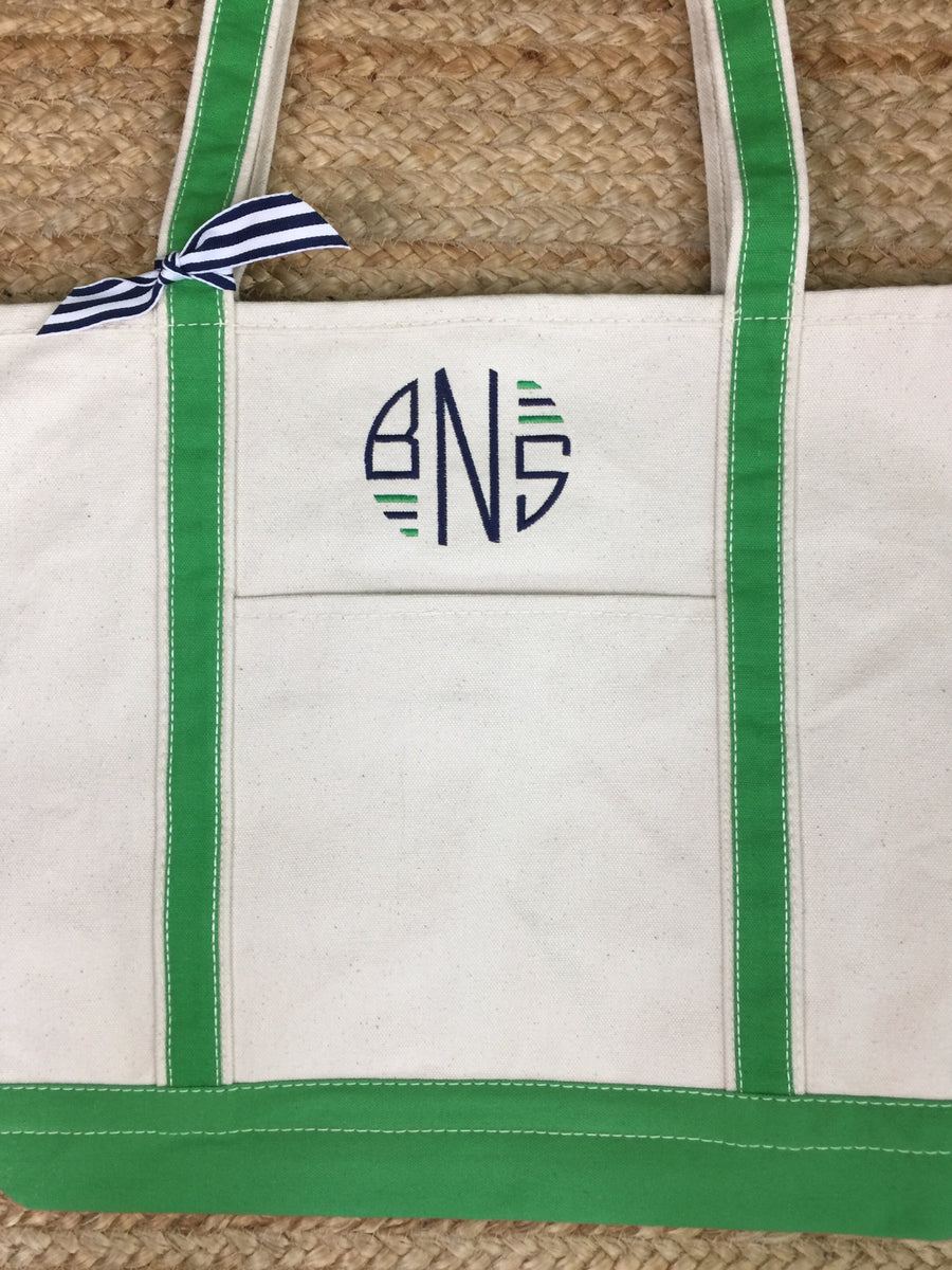 Navy Canvas Boat Tote - Large – Make it Mine Monograms