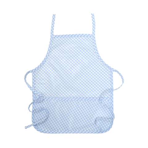 Laminated Blue Gingham Toddler Smock or Apron