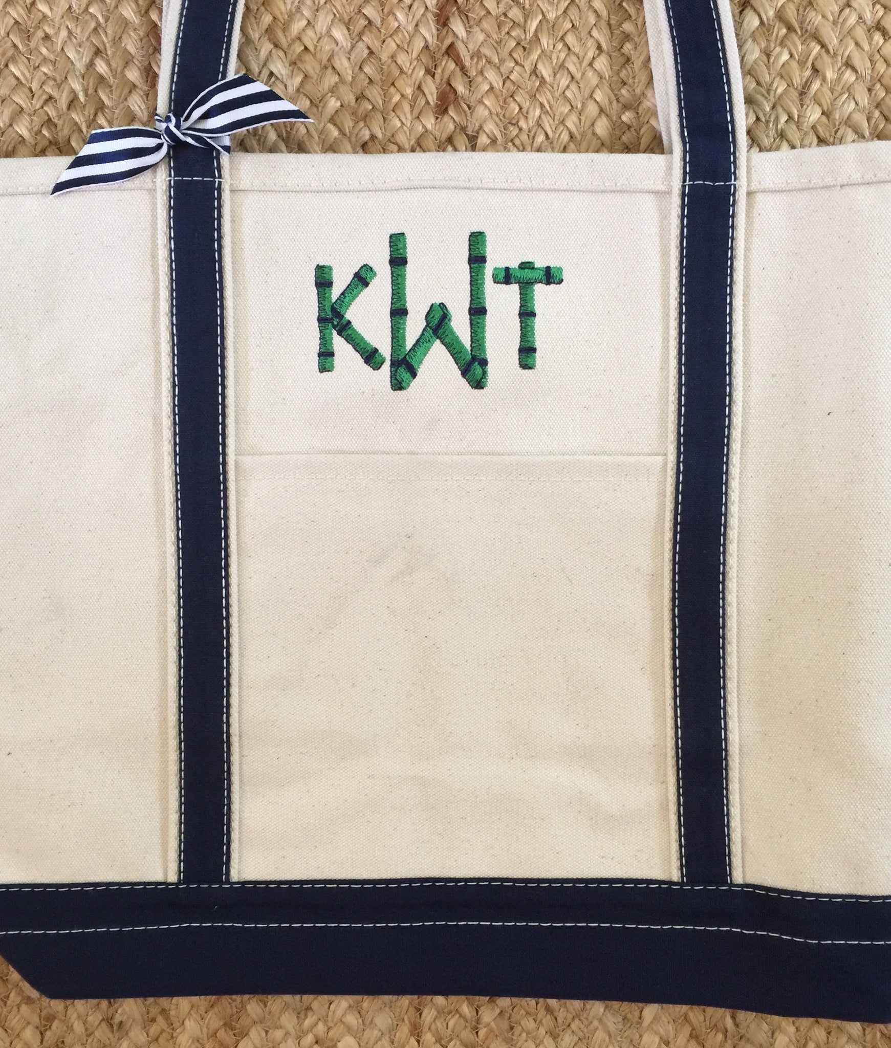 Navy Canvas Boat Tote - Large – Make it Mine Monograms