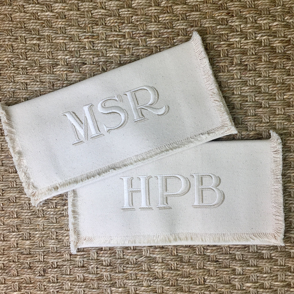 Fringed Canvas Envelope Clutch