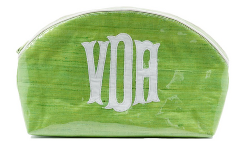 Medium Appliqué  Khadi Silk Cosmetic Bag