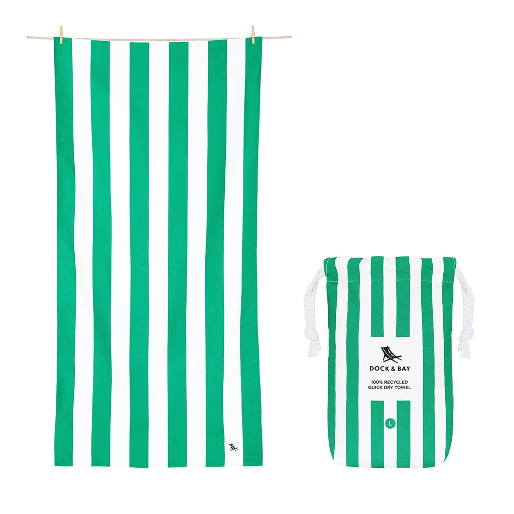 Dock and Bay Green Stripe Towel