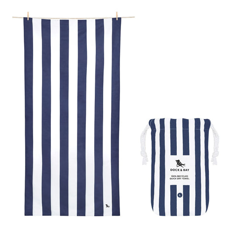 Dock and Bay Navy Stripe Towel